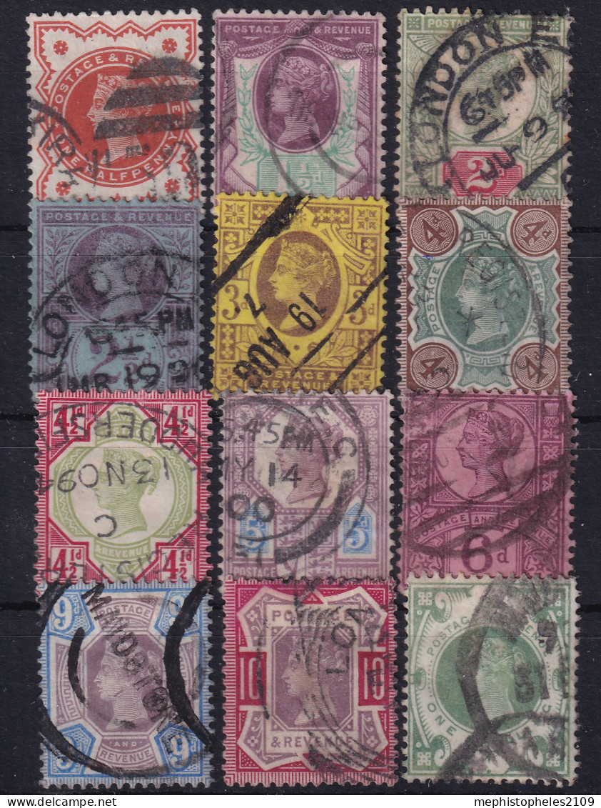 GREAT BRITAIN 1887/92 - Canceled - Sc# 111-122 - Jubilee Issue - Usati