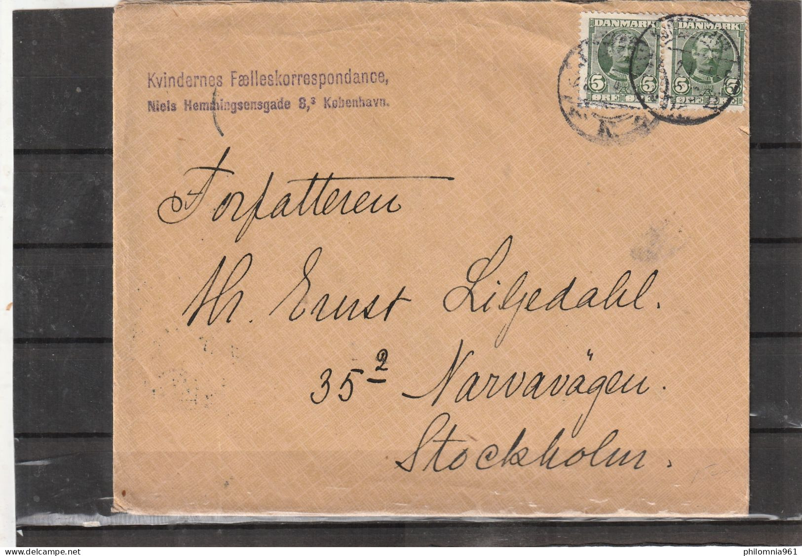 Denmark COVER 1912 - Cartas & Documentos