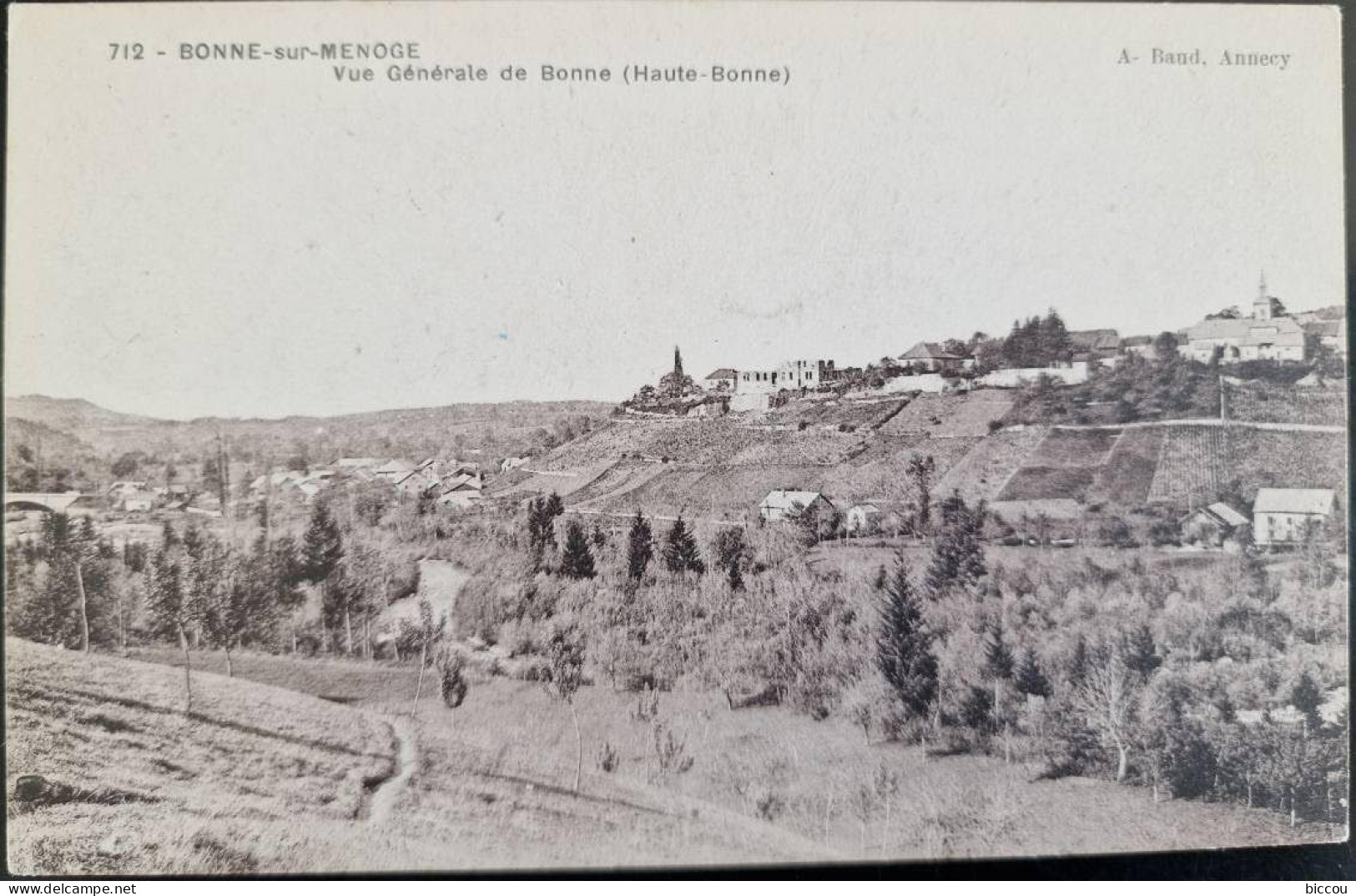 Cp BONNE SUR MENOGE 74 - Vue Générale De Bonne (Haute-Bonne) N° 712 A. Baud, Annecy - Bonne