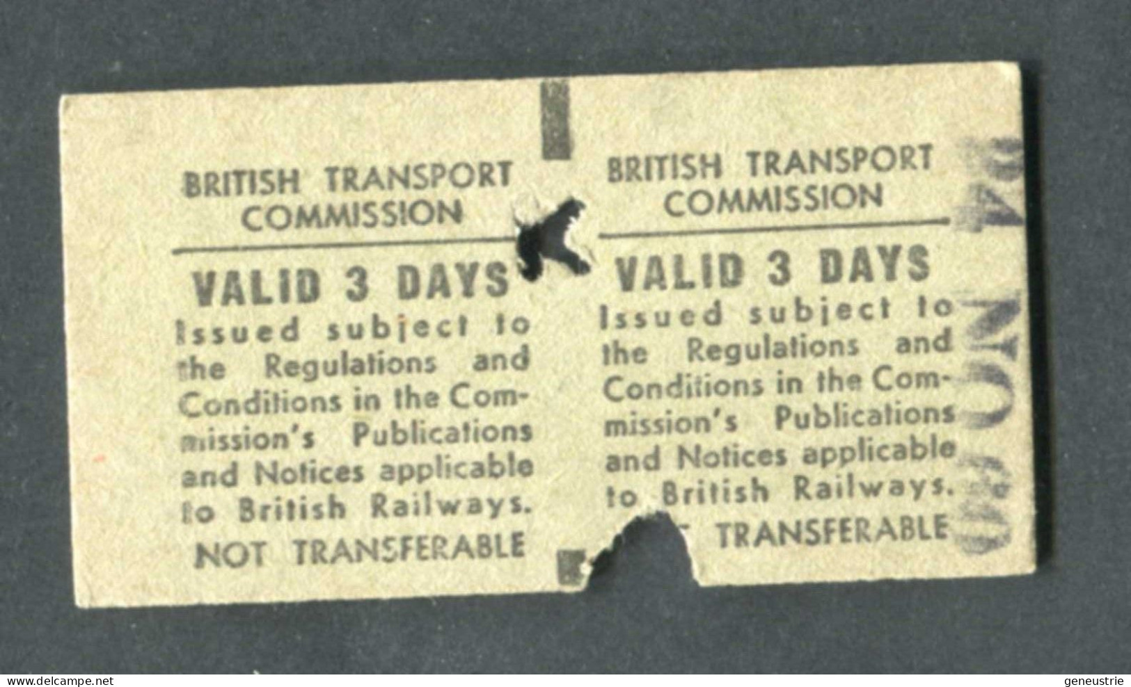 Ticket De Métro De Londres Royaume-Uni 1960 "King's Cross To Cuffley & Coffs Oak" Edmondson Ticket - Europa