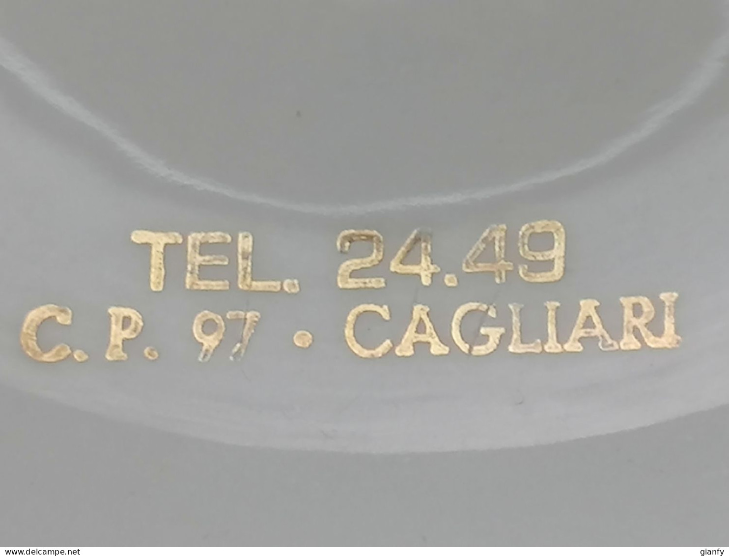 POSACENERE IN CERAMICA PUBBLICITA "DITTA AGOSTINO VALLEBONA" - CAGLIARI SARDEGNA 1950 ASHTRAY ADVERTISING - Porcelaine