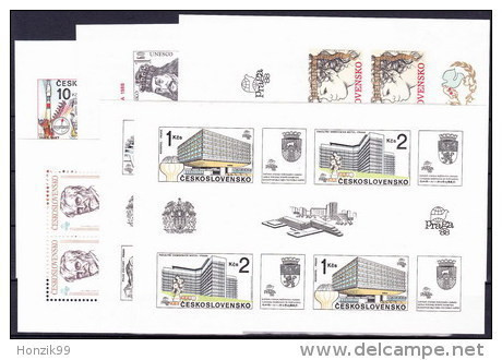 ** Tchécoslovaquie 1988 Mi 2939-82+Bl.74-91 (Yv 2750-66+2752-4 Les Feuilles+BF76A-84) L'année Complete, (MNH) - Volledig Jaar