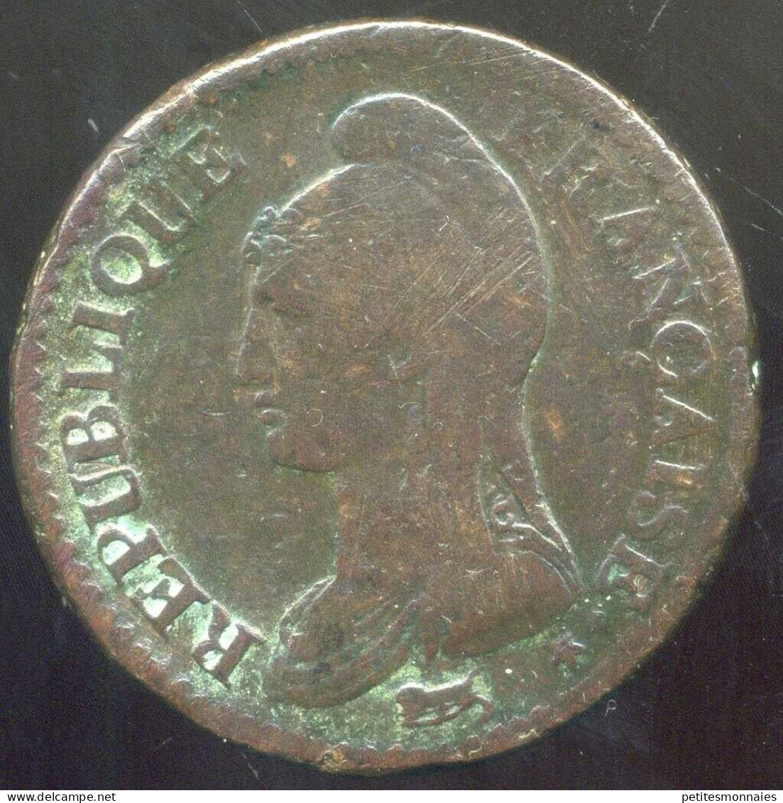 FRANCE FRANCIA 1 Decime AN 5 A ( Modification Du 2 Decimes ) TB+ - 1795-1799 Direktorium