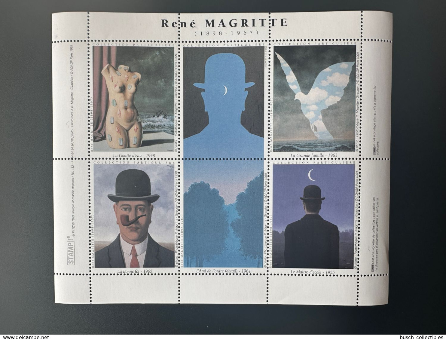France - Vignette Cinderella ITVF Stamp! René Magritte 1898 - 1967 Art Kunst Tableau - Sonstige & Ohne Zuordnung
