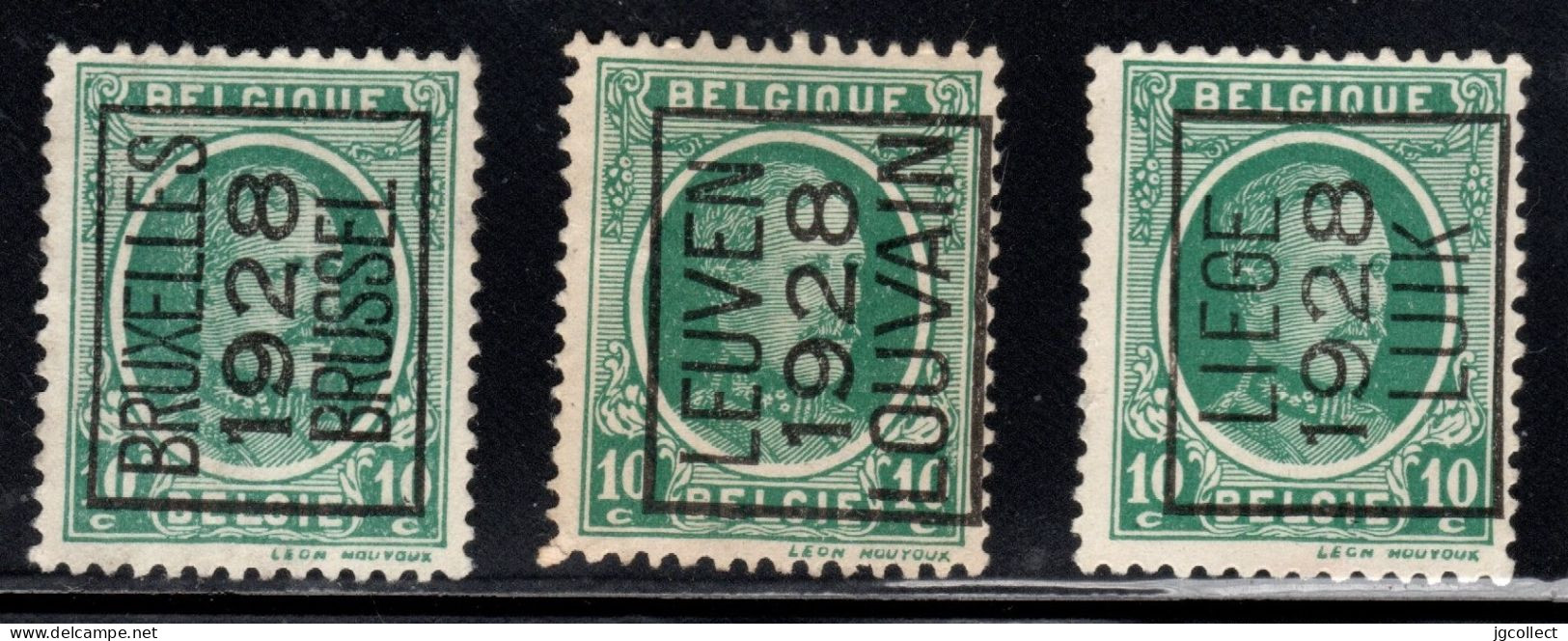 Typo's 178, 181 & 182 A  (Houyoux 10c 1928) - Sobreimpresos 1922-31 (Houyoux)