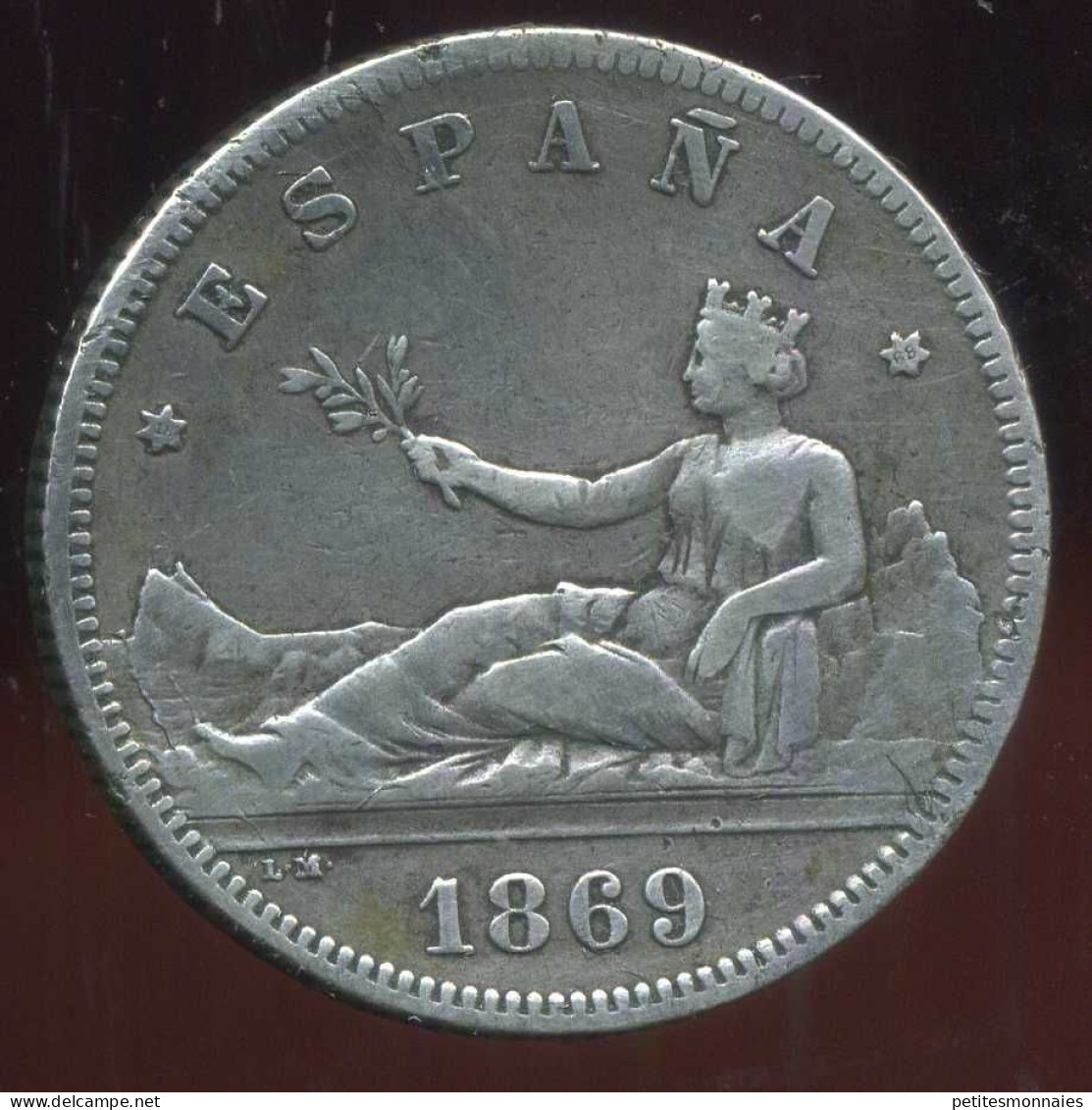 ESPAGNE 2 Pesetas 1869 ( 68 ) ARGENT ( Pas Courant ) - Sammlungen