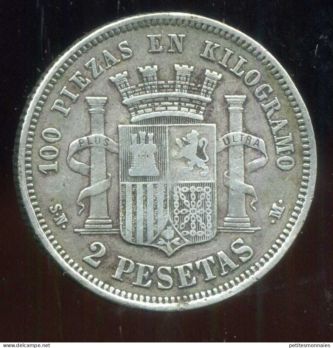 ESPAGNE 2 Pesetas 1869 ( 68 ) ARGENT ( Pas Courant ) - Collections