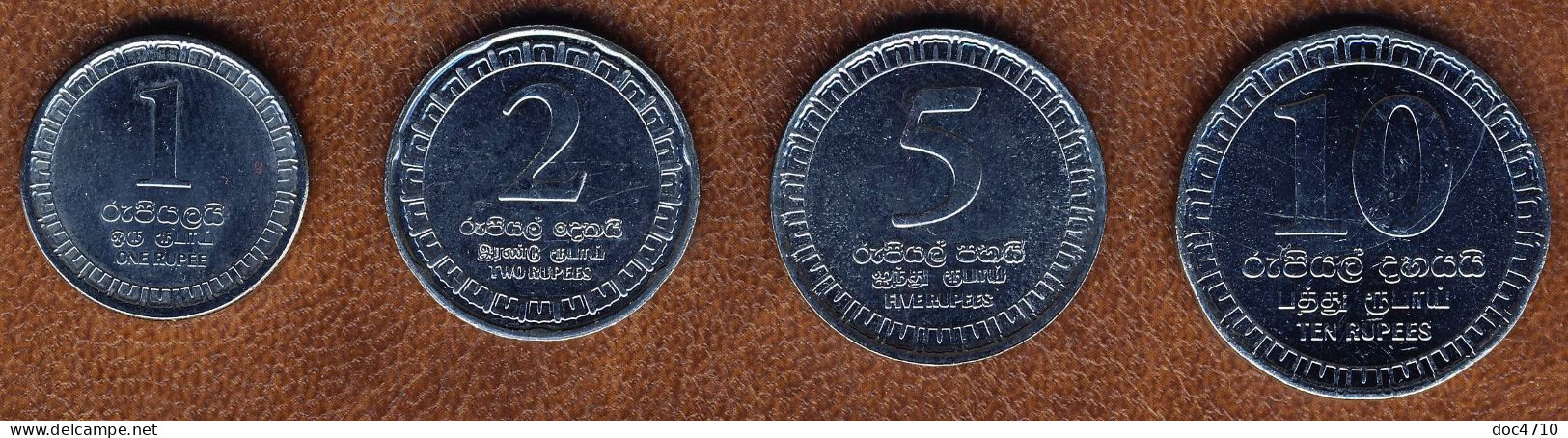 Sri Lanka 1,2,5,10 Rupees 2017 Set4, KM#218-221, Unc - Sri Lanka