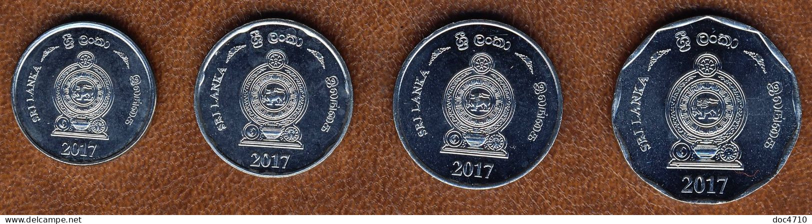 Sri Lanka 1,2,5,10 Rupees 2017 Set4, KM#218-221, Unc - Sri Lanka