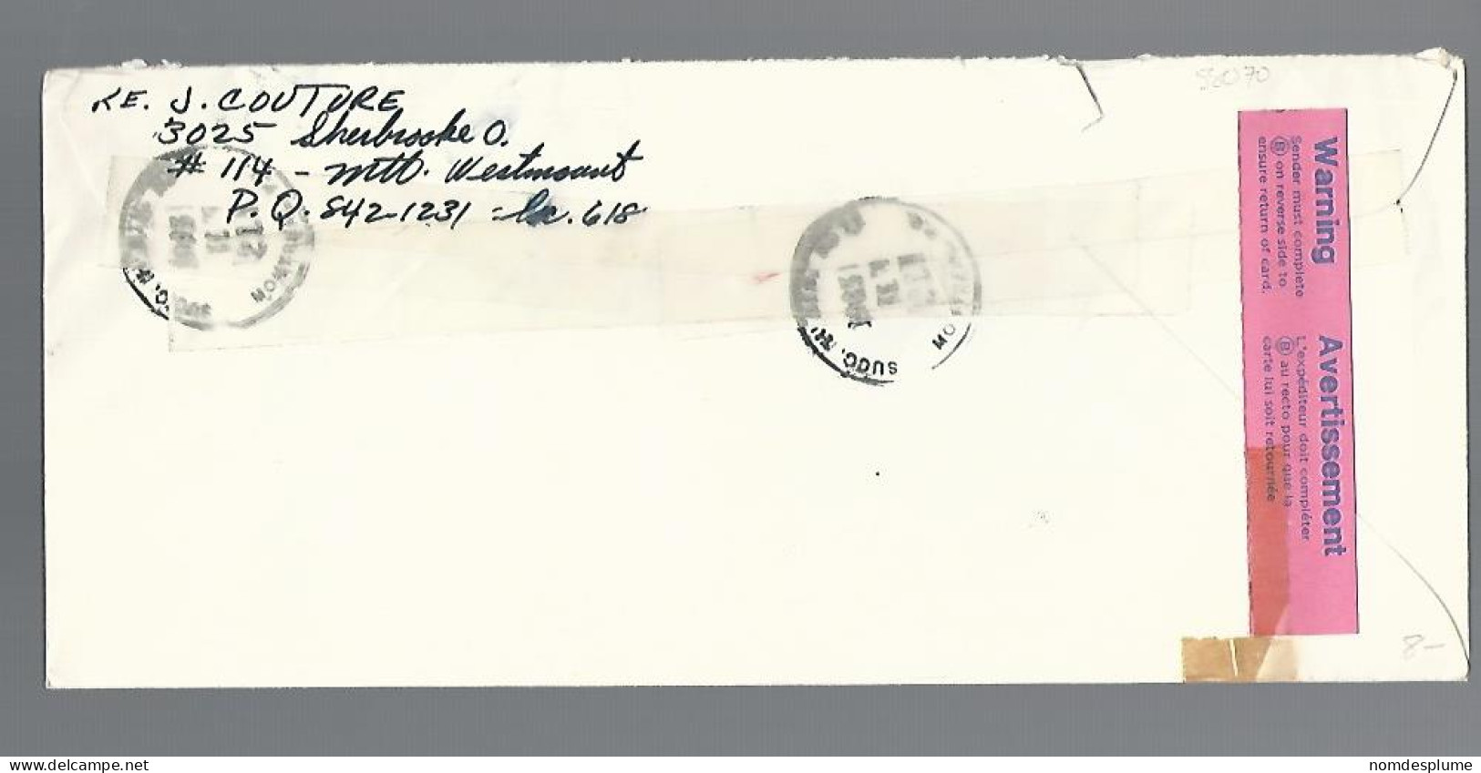 58070) Canada Special Delivery AR First Class Registered Montreal Postmark Cancel 1983  - Recommandés