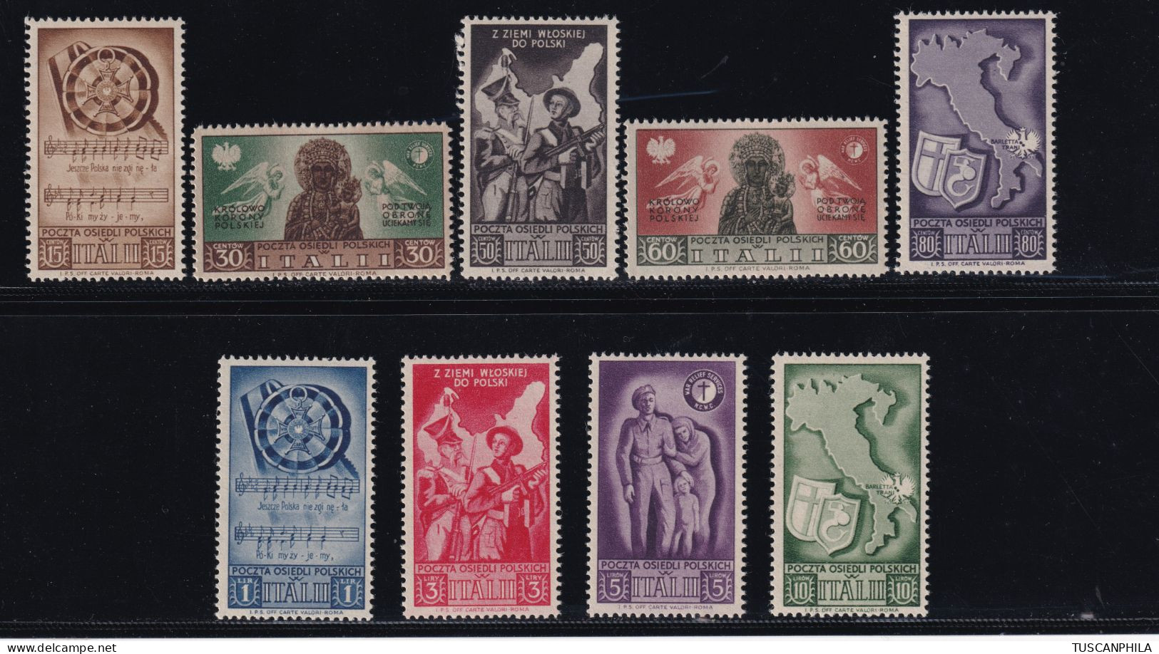 Soccorso Di Guerra Serie Completa Sass S.5 MNH** - 1946-47 Período Del Corpo Polacco