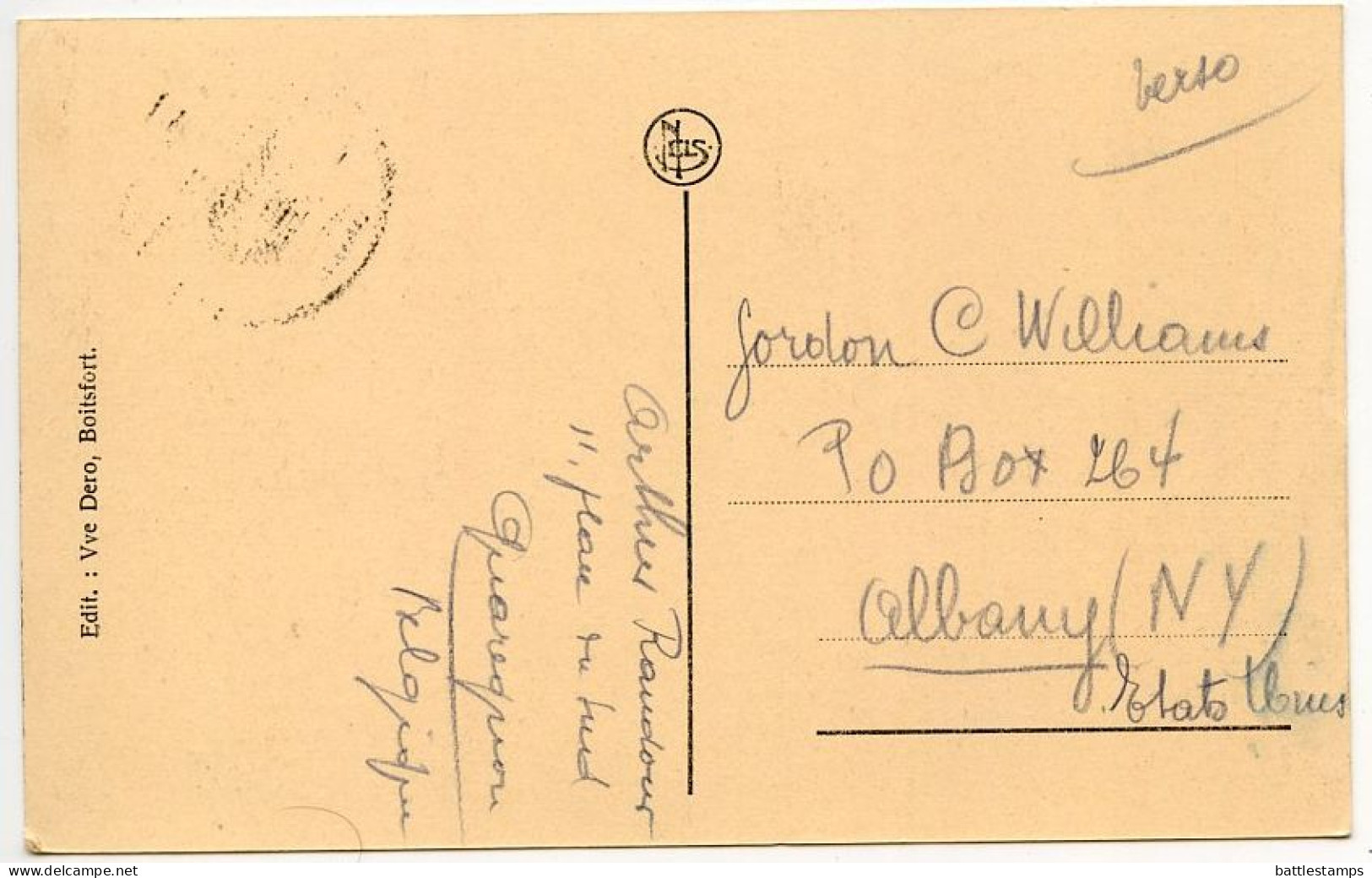 Belgium 1932 Postcard Boitsfort, L'Etang; Scott 202 & 204 - 10c & 25c.. Lion - Watermael-Boitsfort - Watermaal-Bosvoorde