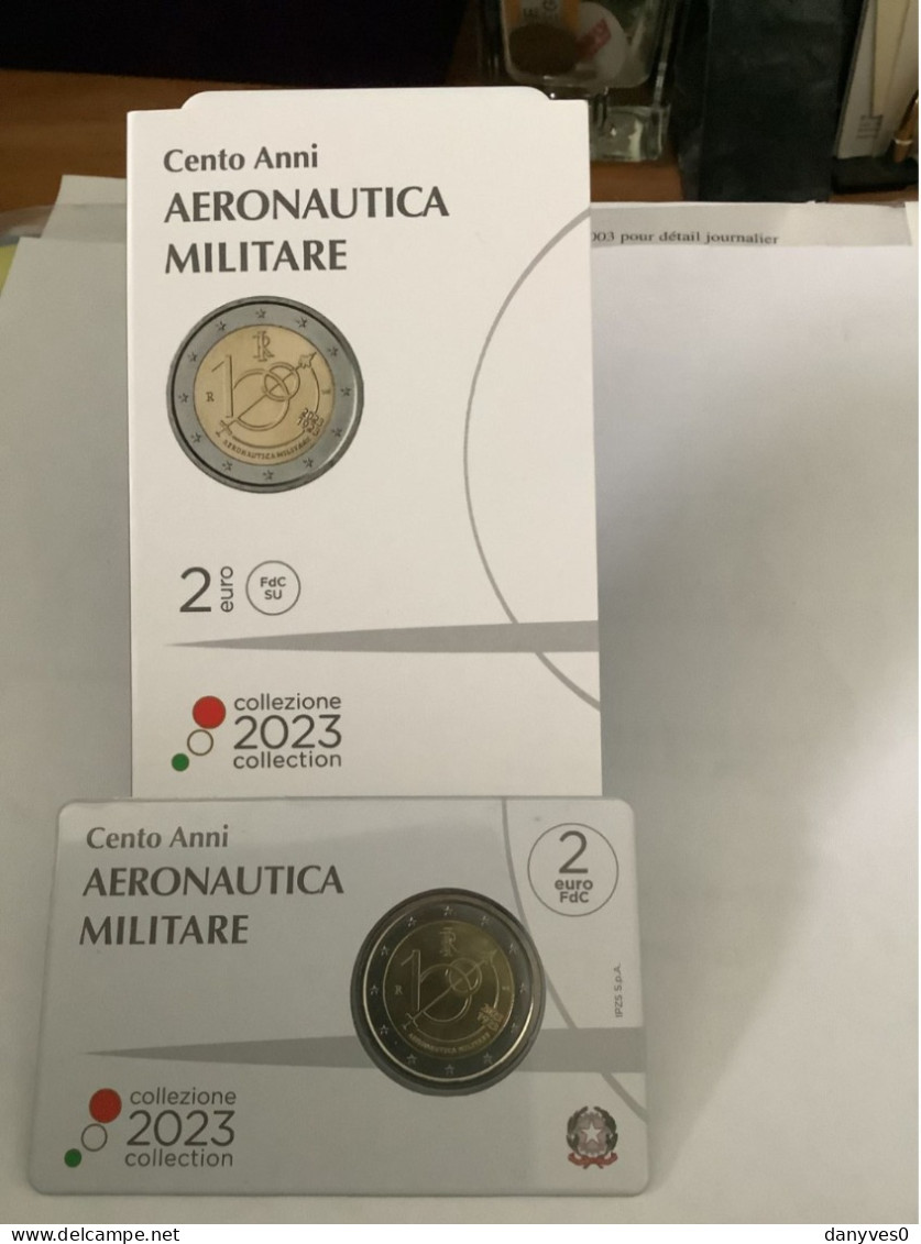 Pièce Commémorative 2 Euro  Italie 2023  Coincard   " Aéronautique Militaire " - Italia