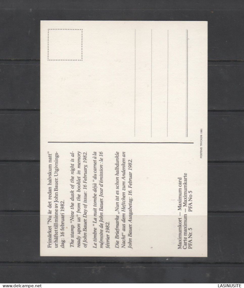 1982 - Suède - Carte Maximum N°5- Légende Suèdoise Lot743 - Cartes-maximum (CM)