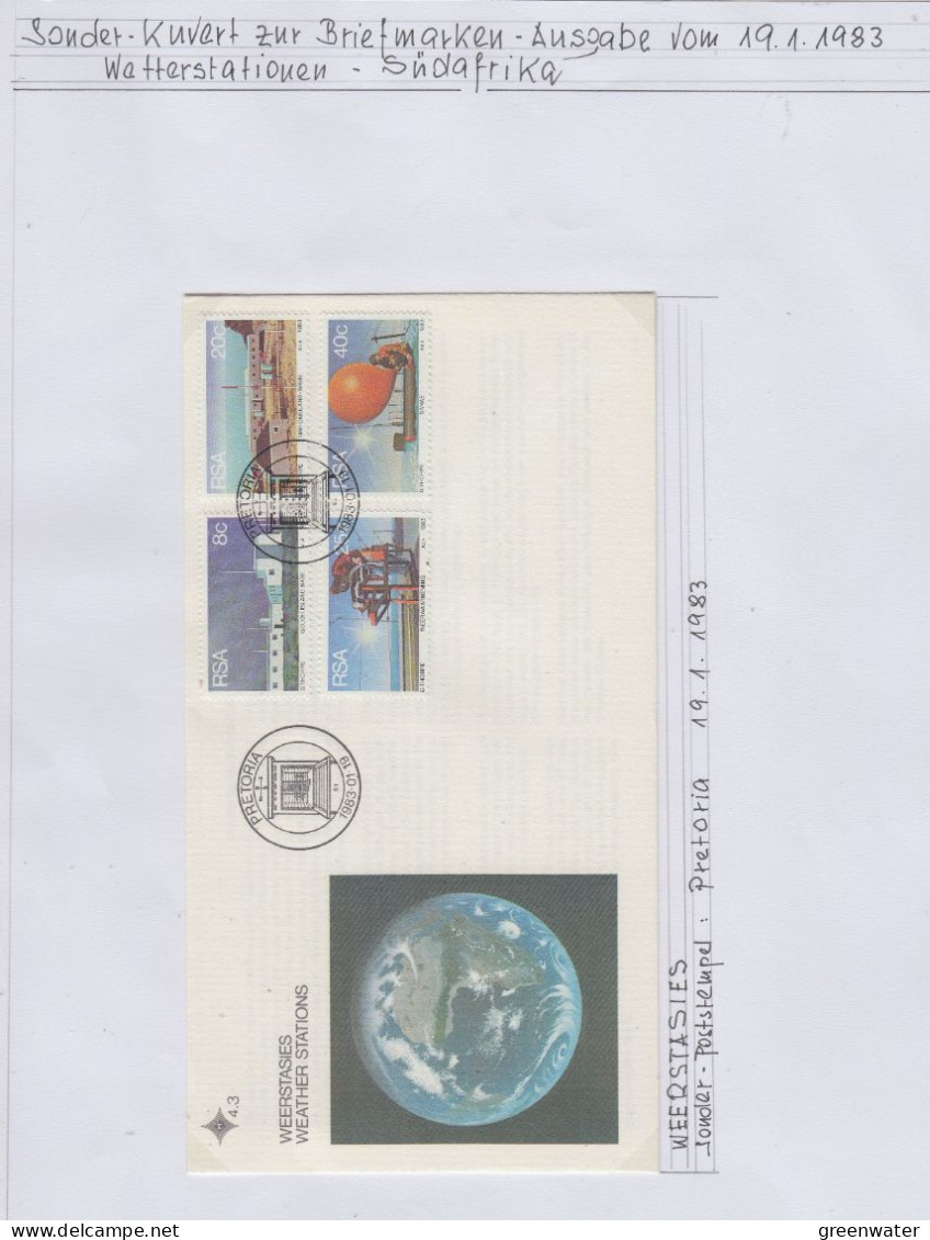 South Africa Weather Stations Antarctica 4v FDC Ca Pretorua 19.1.1983 ((BV177) - FDC