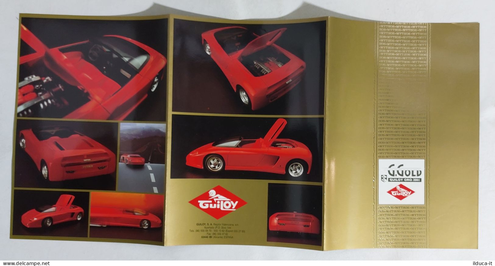 I113351 Depliant - Catalogo Modellismo 1/18 Guiloy Oro 2001 - Ferrari Mythos - Italie