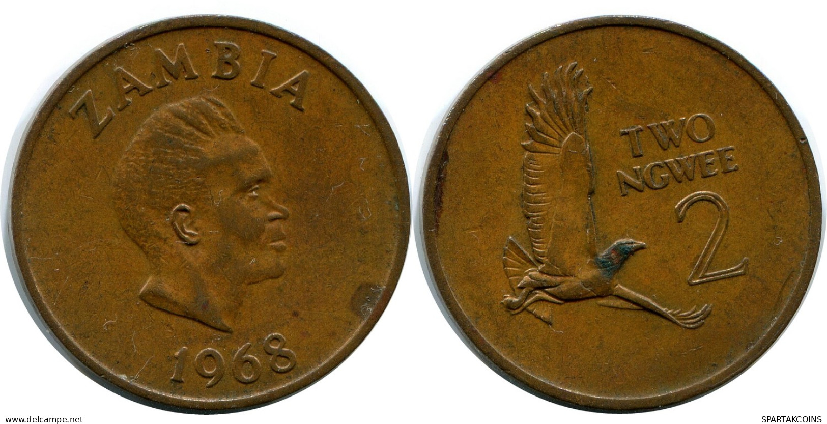 2 NGWEE 1968 ZAMBIA Moneda #AP966.E - Zambia