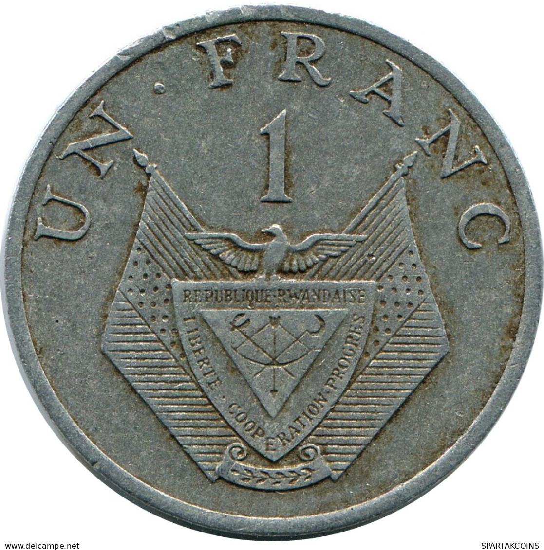 1 FRANC 1977 RWANDA (RUANDA) Moneda #AP923.E - Rwanda