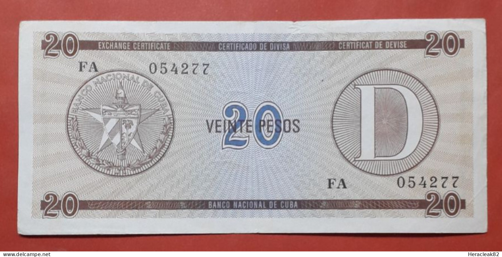 Cuba 20 Pesos With Seal - Cuba