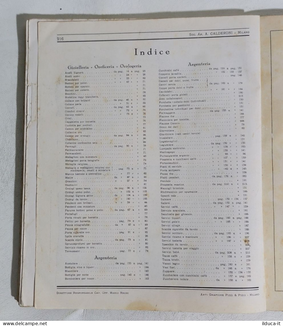 I114149 Catalogo Gioielli Calderoni 1937 - Il Brillante La Moneta Dei Secoli - Gezondheid En Schoonheid