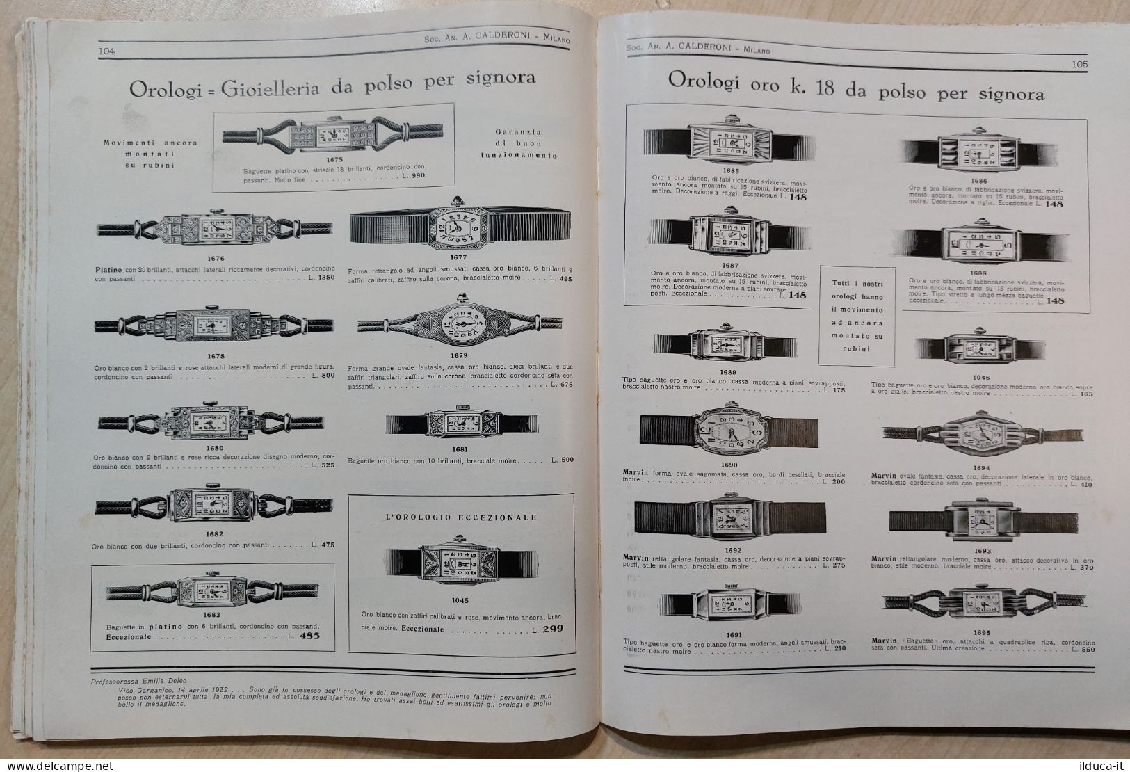 I114149 Catalogo gioielli Calderoni 1937 - Il brillante La moneta dei secoli