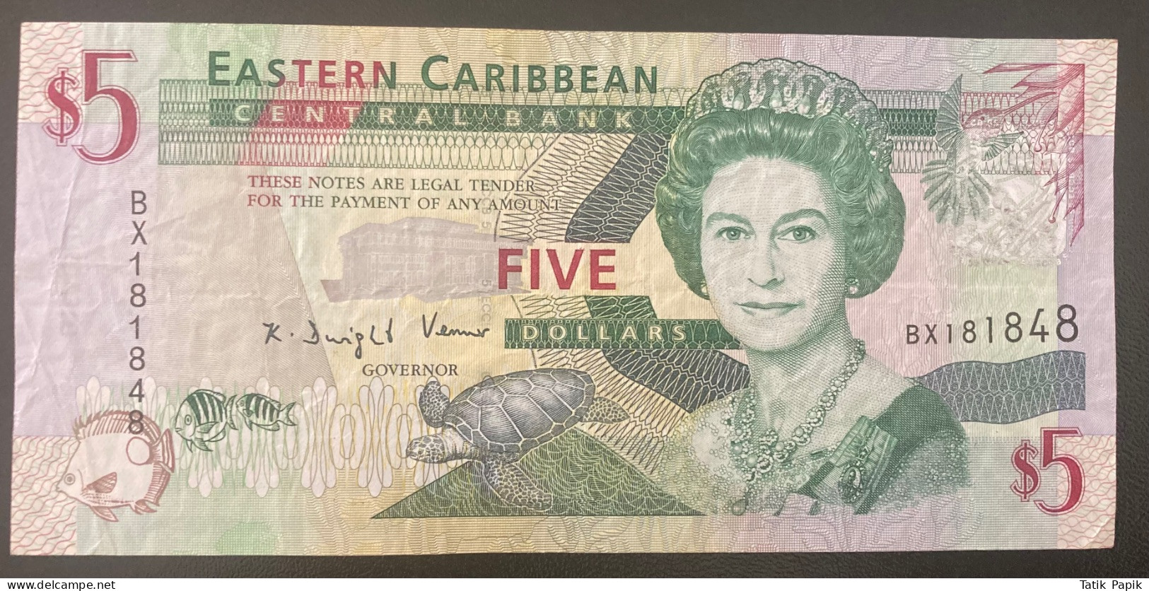 5 Dollars Eastern Caribbean Billet, Etats Des Caraibes Orientales, 5 Dollars, Undated - Caraïbes Orientales