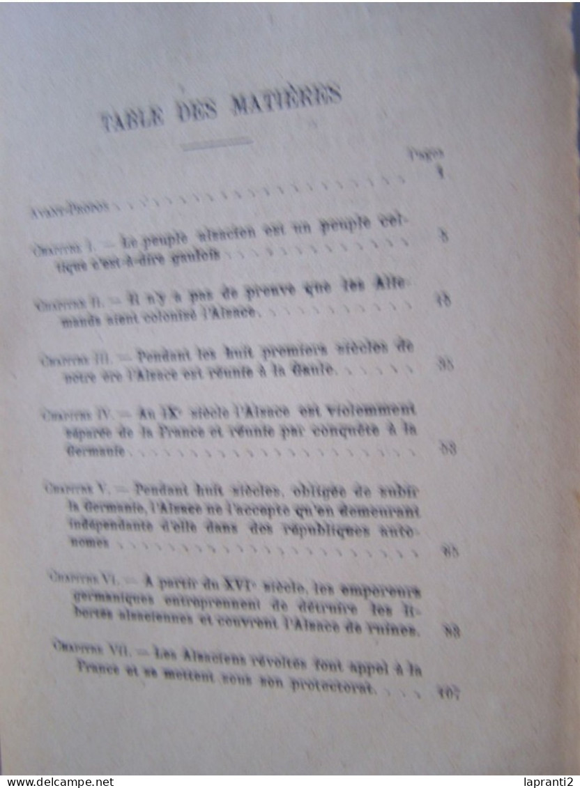 MILITARIA. LA POLITIQUE. "L'ALSACE EST FRANCAISE PAR SES ORIGINES, SA RACE, SON PASSE". - Alsace