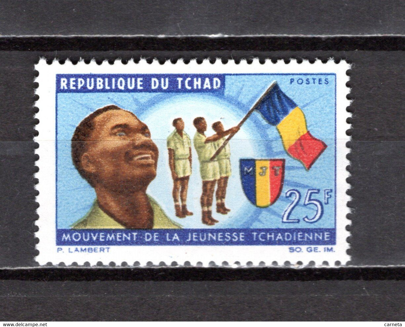 TCHAD  N° 130  NEUF SANS CHARNIERE  COTE  1.20€  JEUNESSE  DRAPEAUX - Tchad (1960-...)