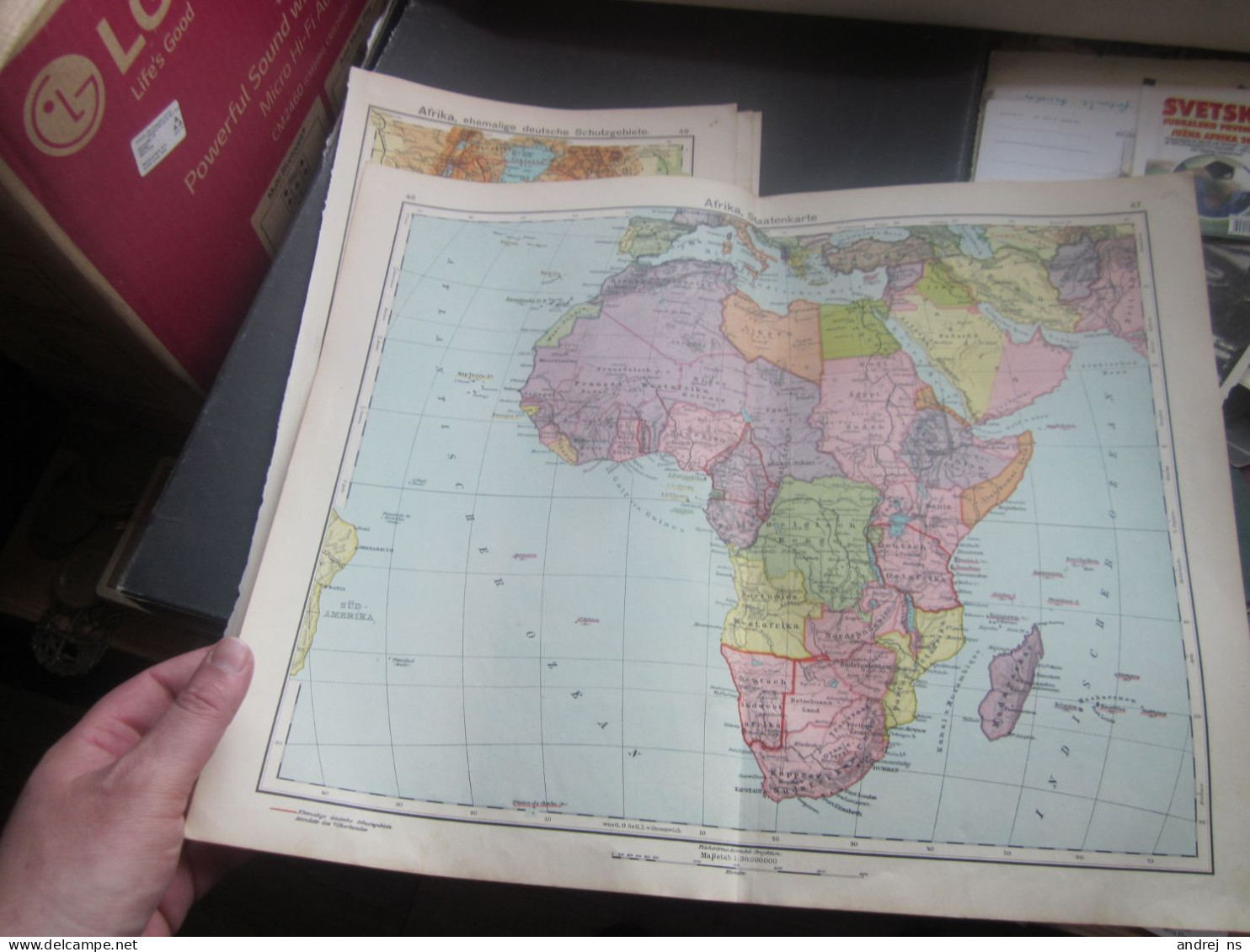Old Map Afrika Staatenkarte 35.5x43.5 Cm - Zeekaarten