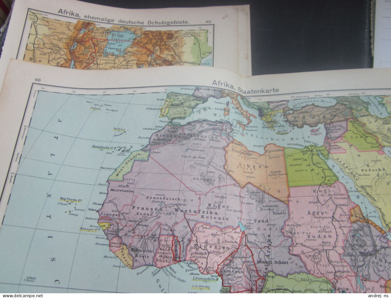 Old Map Afrika Staatenkarte 35.5x43.5 Cm - Cartas Náuticas