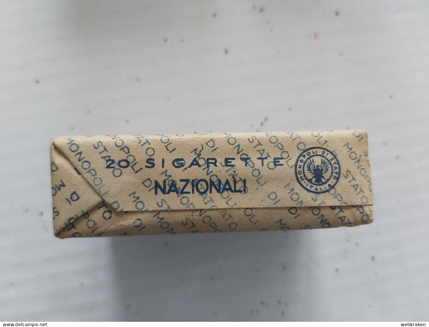 PACCHETTO SIGARETTE PIENO TABACCO FUMO TABACS WITH ORIGINAL CIGARETTES TOBACCO MARCA NAZIONALI INIZIO REPUBBLICA 1947