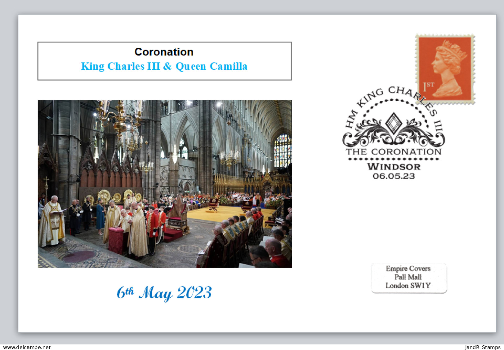 GB 2023 Coronation Charles III Queen Camilla Royalty Women Privately Produced (white) Glossy Postal Card #2 - 2021-... Em. Décimales