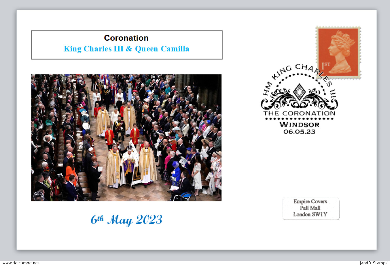 GB 2023 Coronation Charles III Queen Camilla Royalty Women Privately Produced (white) Glossy Postal Card #3 - 2021-... Ediciones Decimales