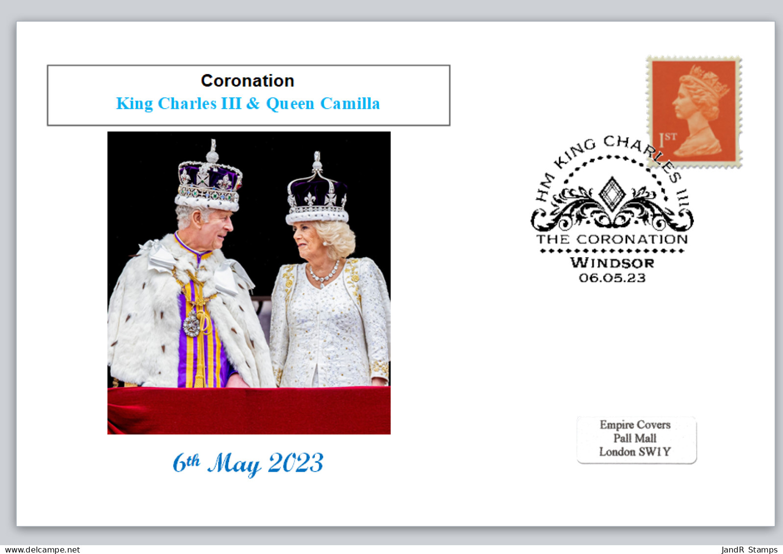 GB 2023 Coronation Charles III Queen Camilla Royalty Women Privately Produced (white) Glossy Postal Card #4 - 2021-... Dezimalausgaben