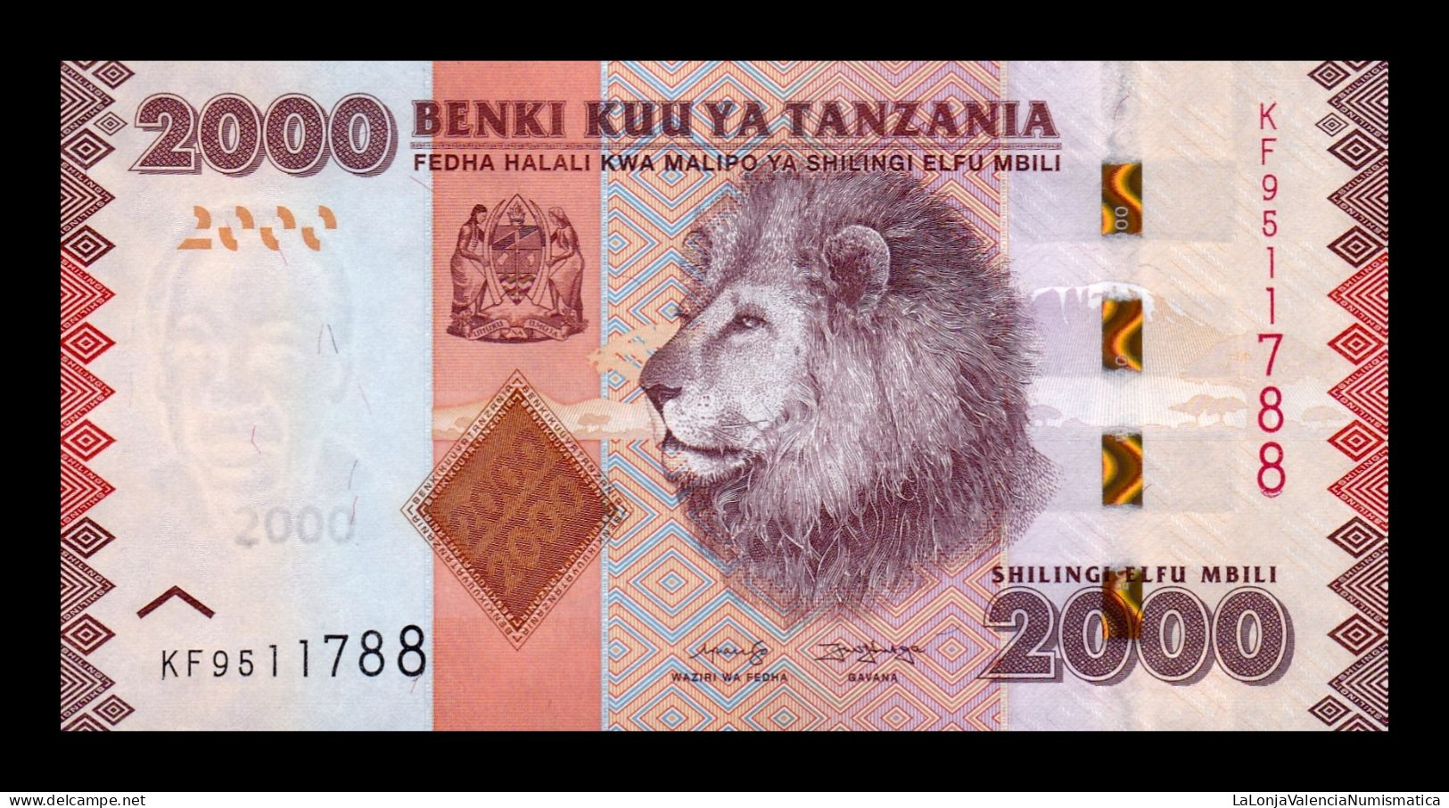 Tanzania 2000 Shillings 2020 (2023) Pick 42c New Sign Sc Unc - Tansania