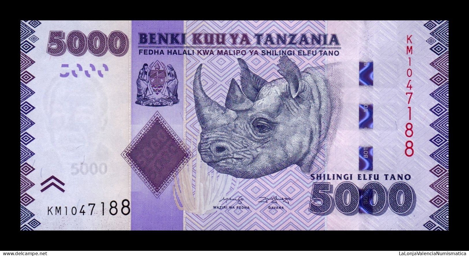 Tanzania 5000 Shillings 2020 (2023) Pick 43c New Sign Sc Unc - Tanzania