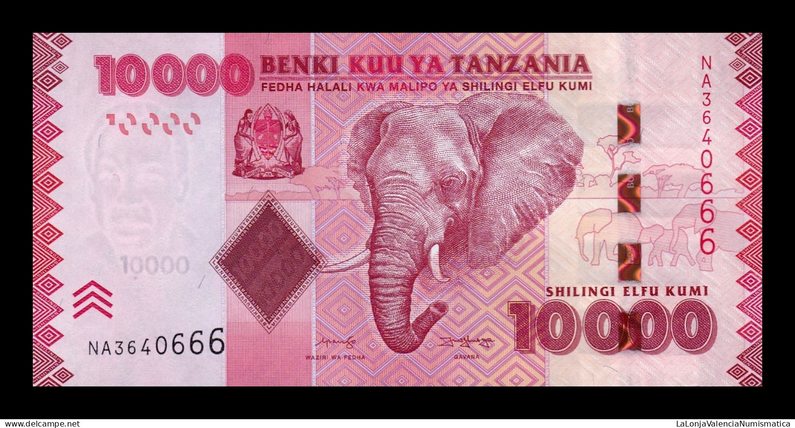 Tanzania 10000 Shillings 2020 (2023) Pick 44c New Sign Sc Unc - Tanzanie