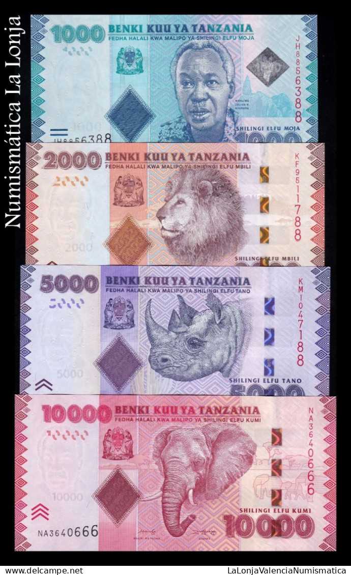 Tanzania Set 4 Banknotes 1000 2000 5000 10000 Shillings 2020 (2023) Pick 41c-44c New Sign Sc Unc - Tansania