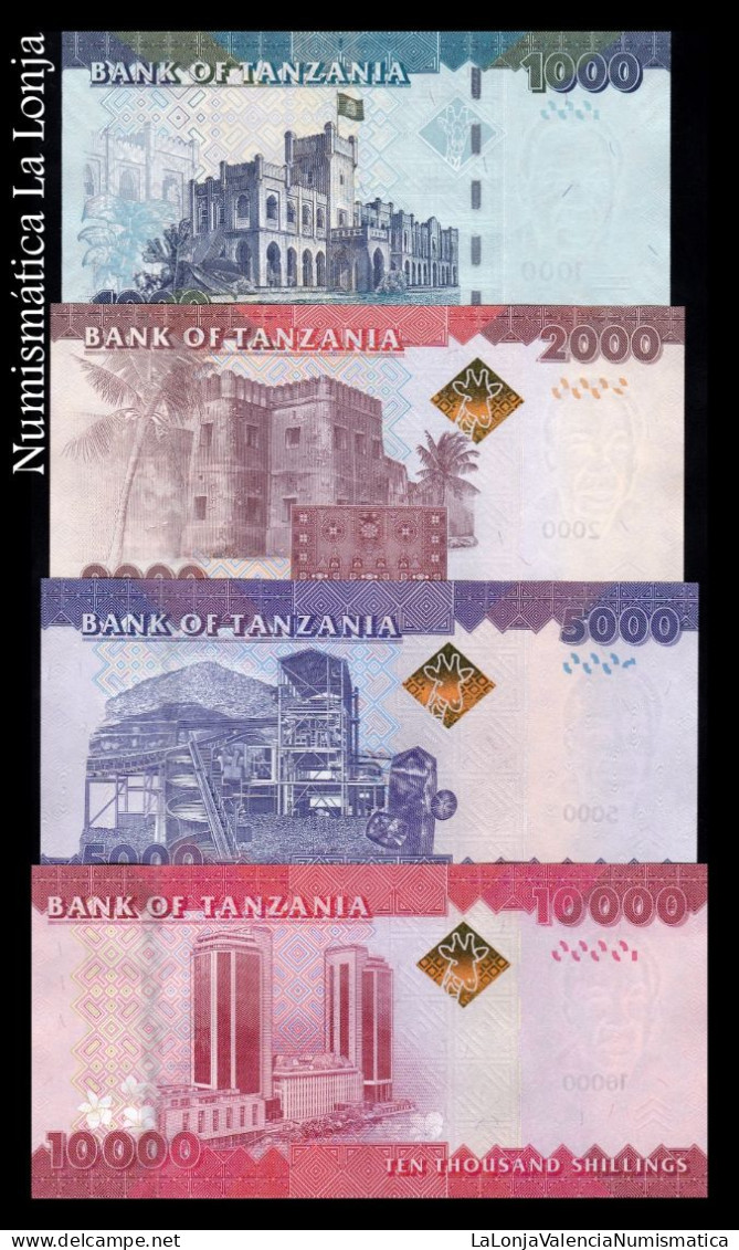 Tanzania Set 4 Banknotes 1000 2000 5000 10000 Shillings 2020 (2023) Pick 41c-44c New Sign Sc Unc - Tanzania