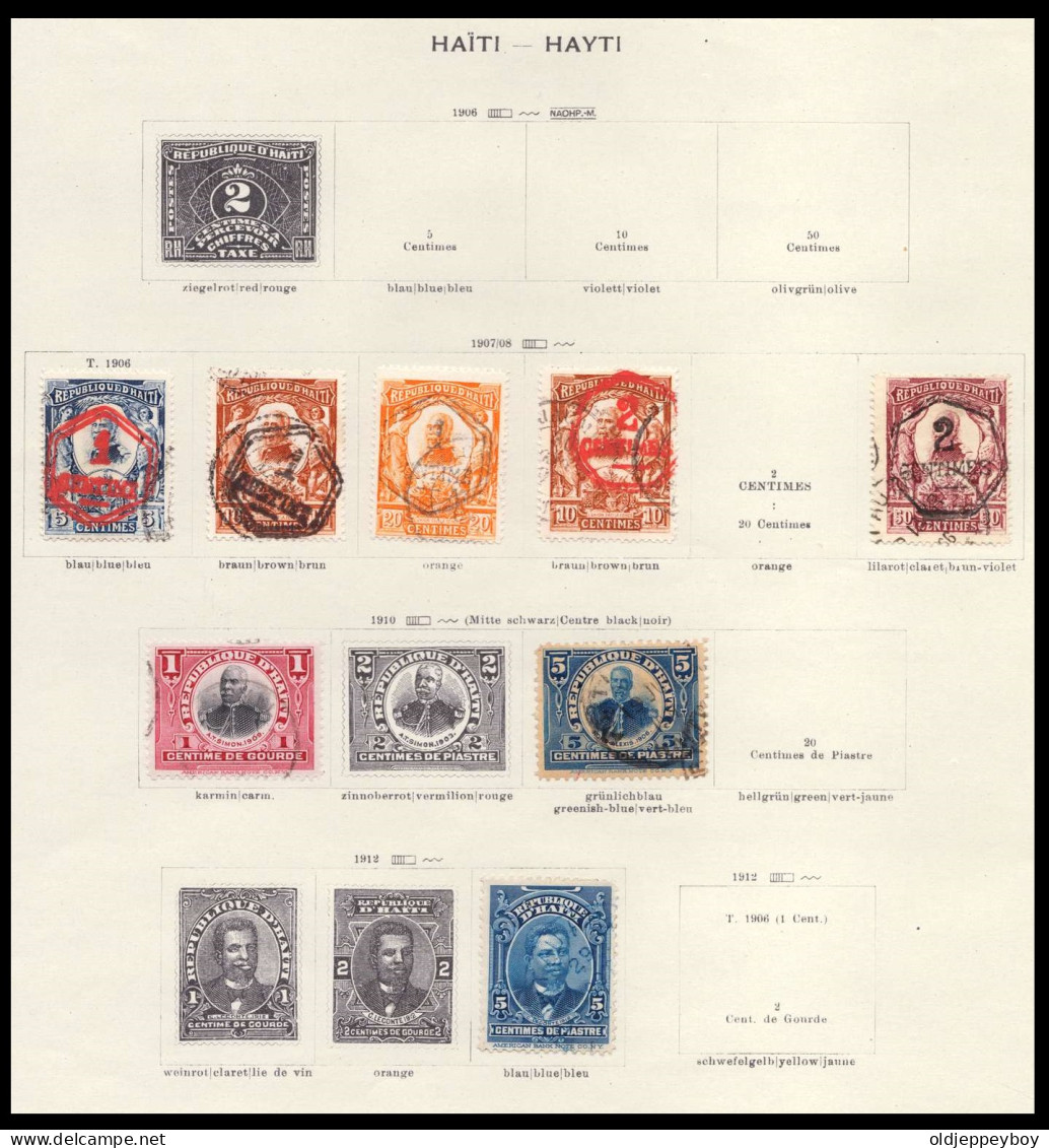 HAITI 1907 TO 1912 USED COLLECTION - Haïti