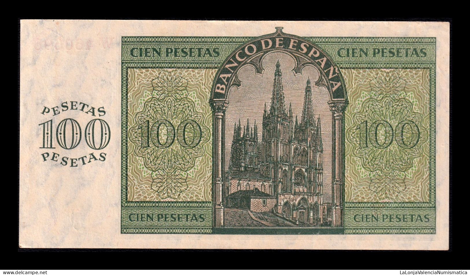 España Spain 100 Pesetas Burgos 1936 Pick 101 Sc- AUnc - 100 Pesetas