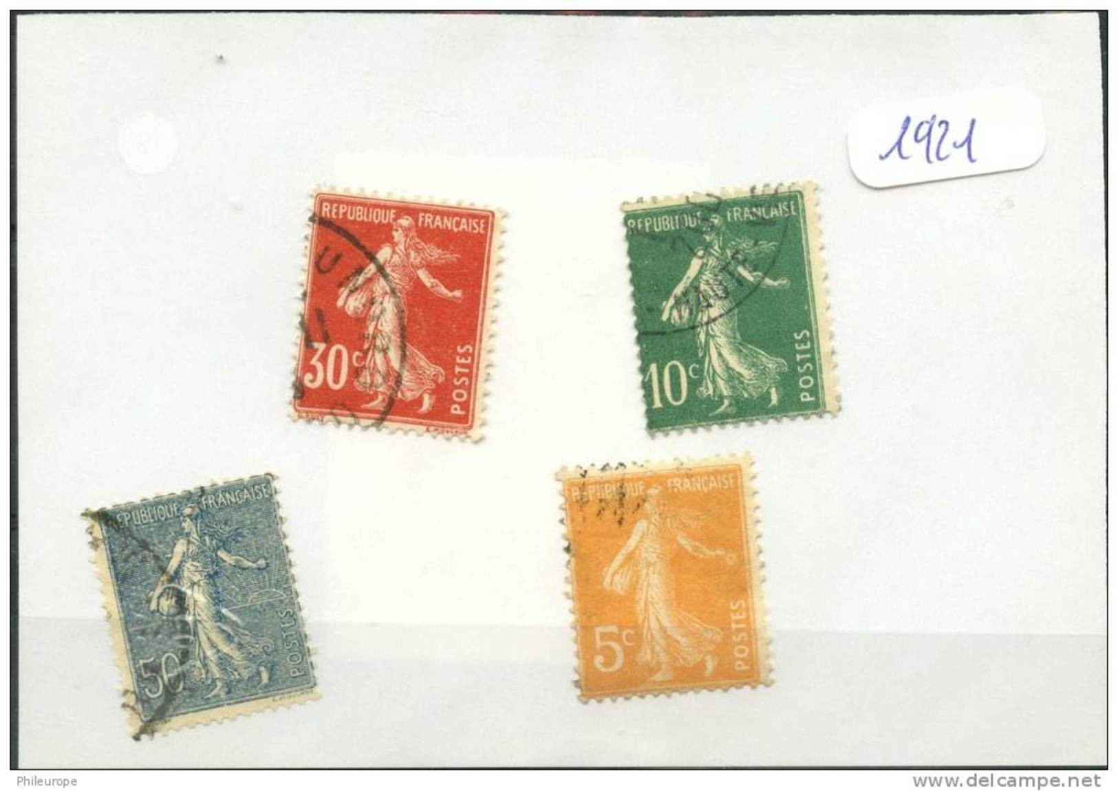 France  Années Completes (o) 1921 (4 Timbres) - ....-1939