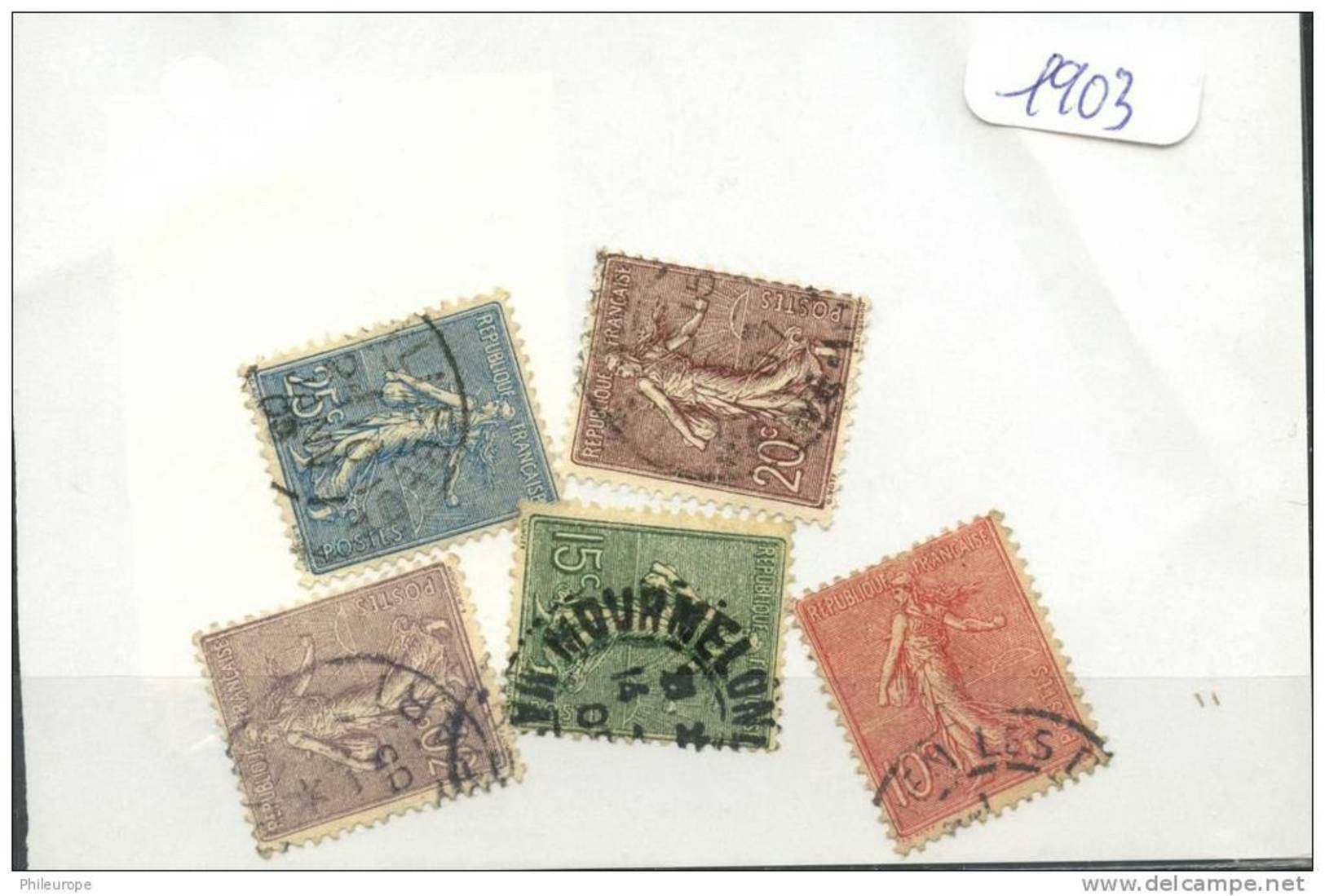 France  Années Completes (o) 1903 (5 Timbres) - ....-1939