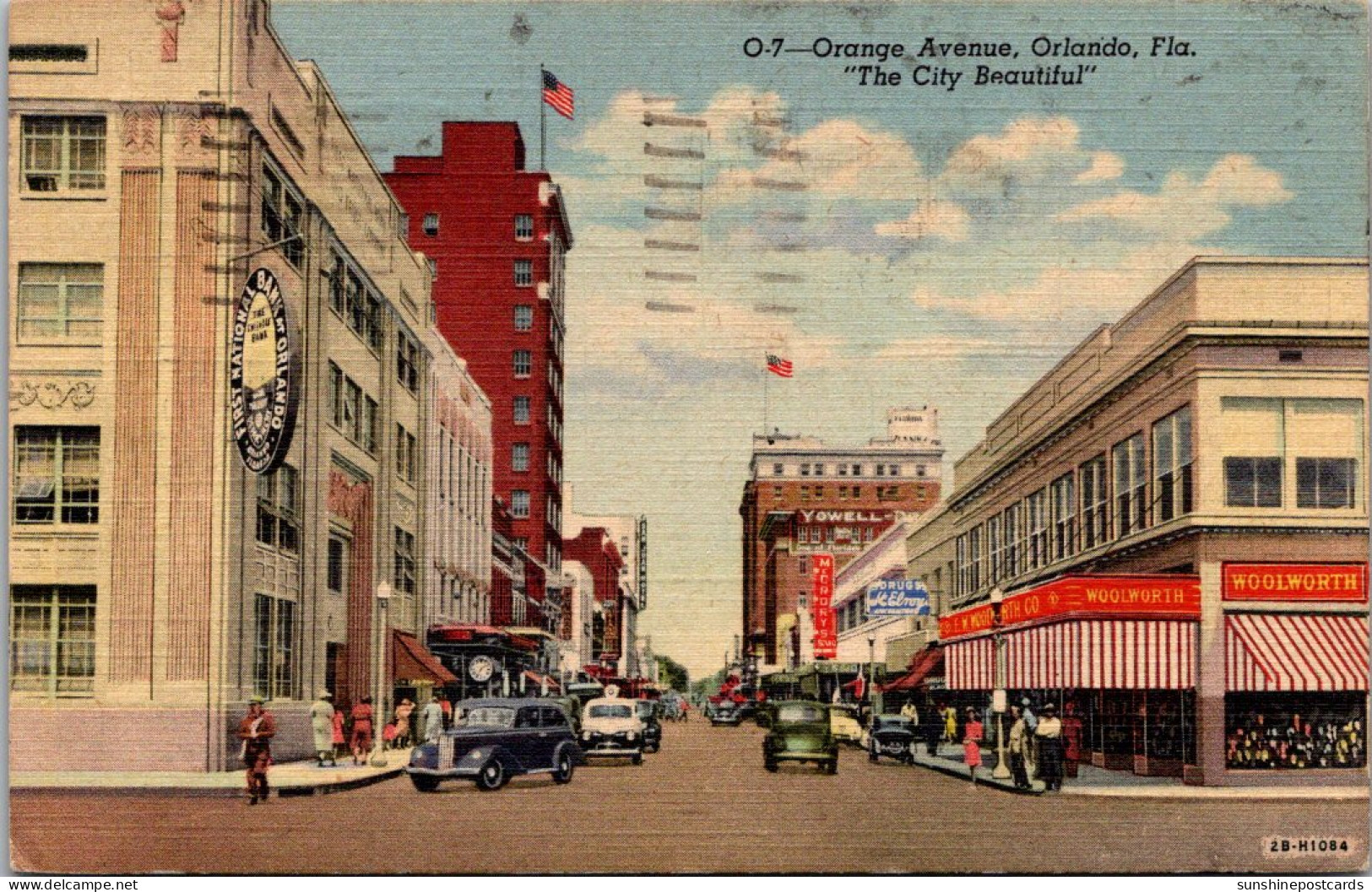 Florida Orlando Orange Avenue Woolworth 1948 Curteich - Orlando