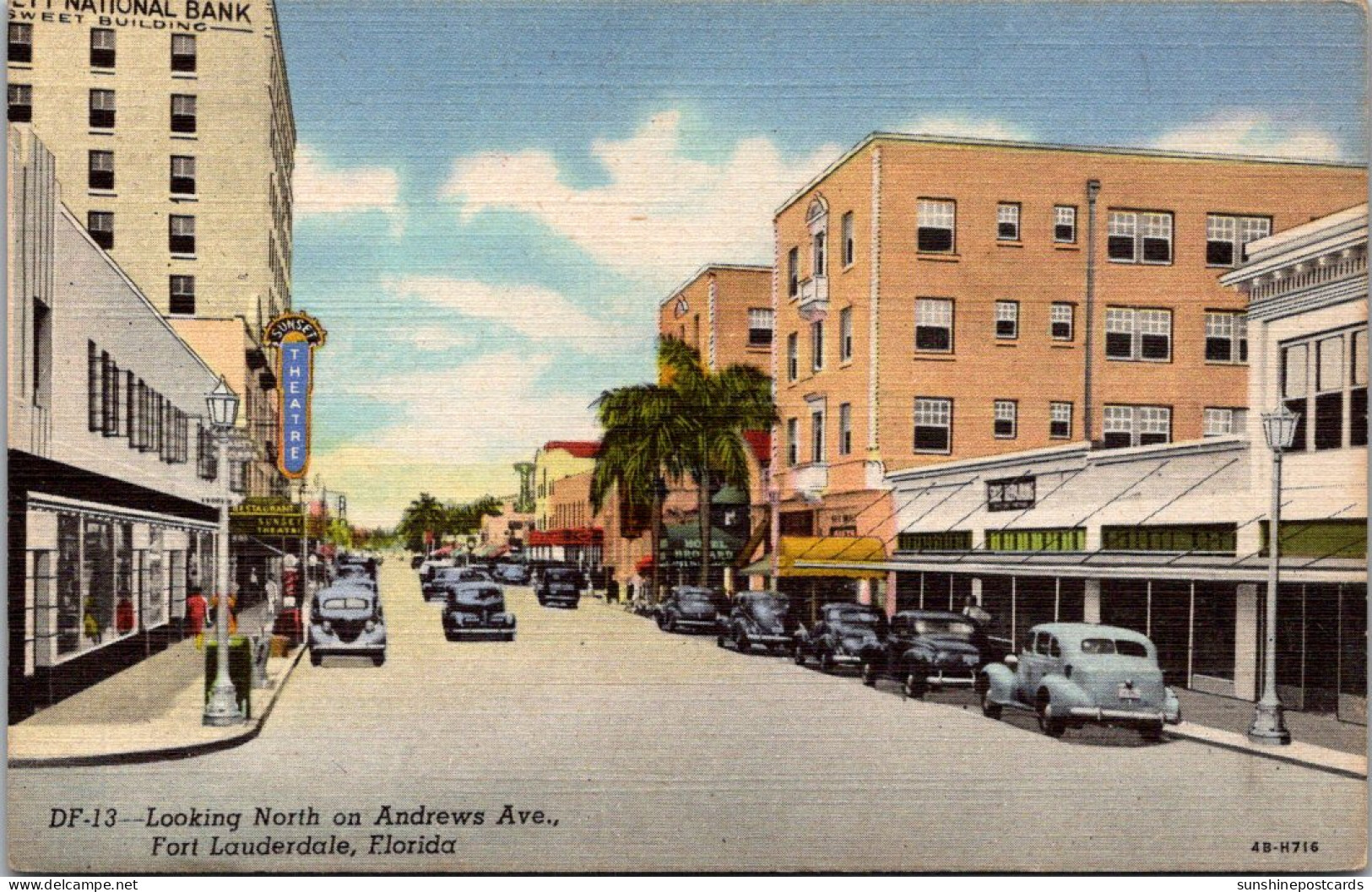 Florida Fort Lauderdale Looking North On Andrews Avenue Curteich - Fort Lauderdale