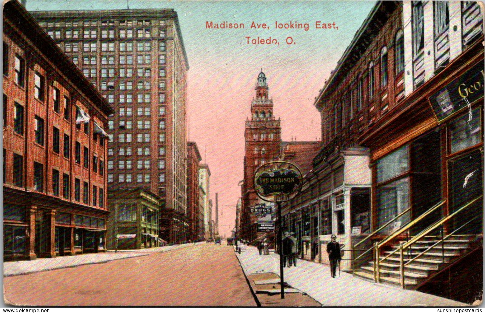 Ohio Toledo Madison Avenue Looking East 1909 - Toledo