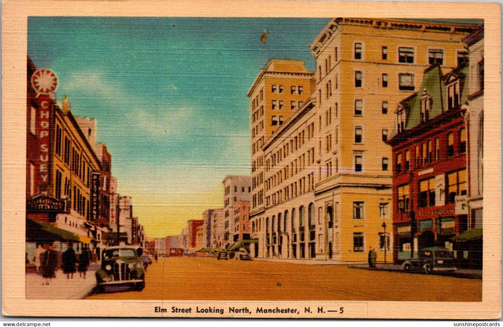 New Hampshire Elm Street Looking North 1944 Dexter Press - Manchester