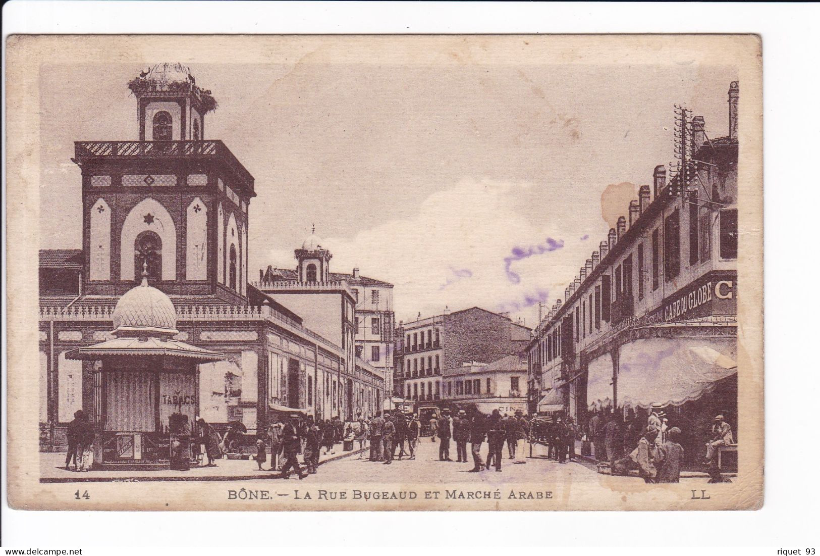 Bône - La Rue Bugeaud Et Marché Arabe - Annaba (Bône)