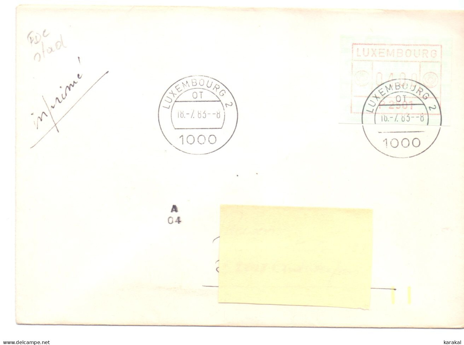 Luxembourg ATM Frama MiNr. 1.1 P2501 FDC On Circulated Letter To Antwerpen Belgium - Postage Labels