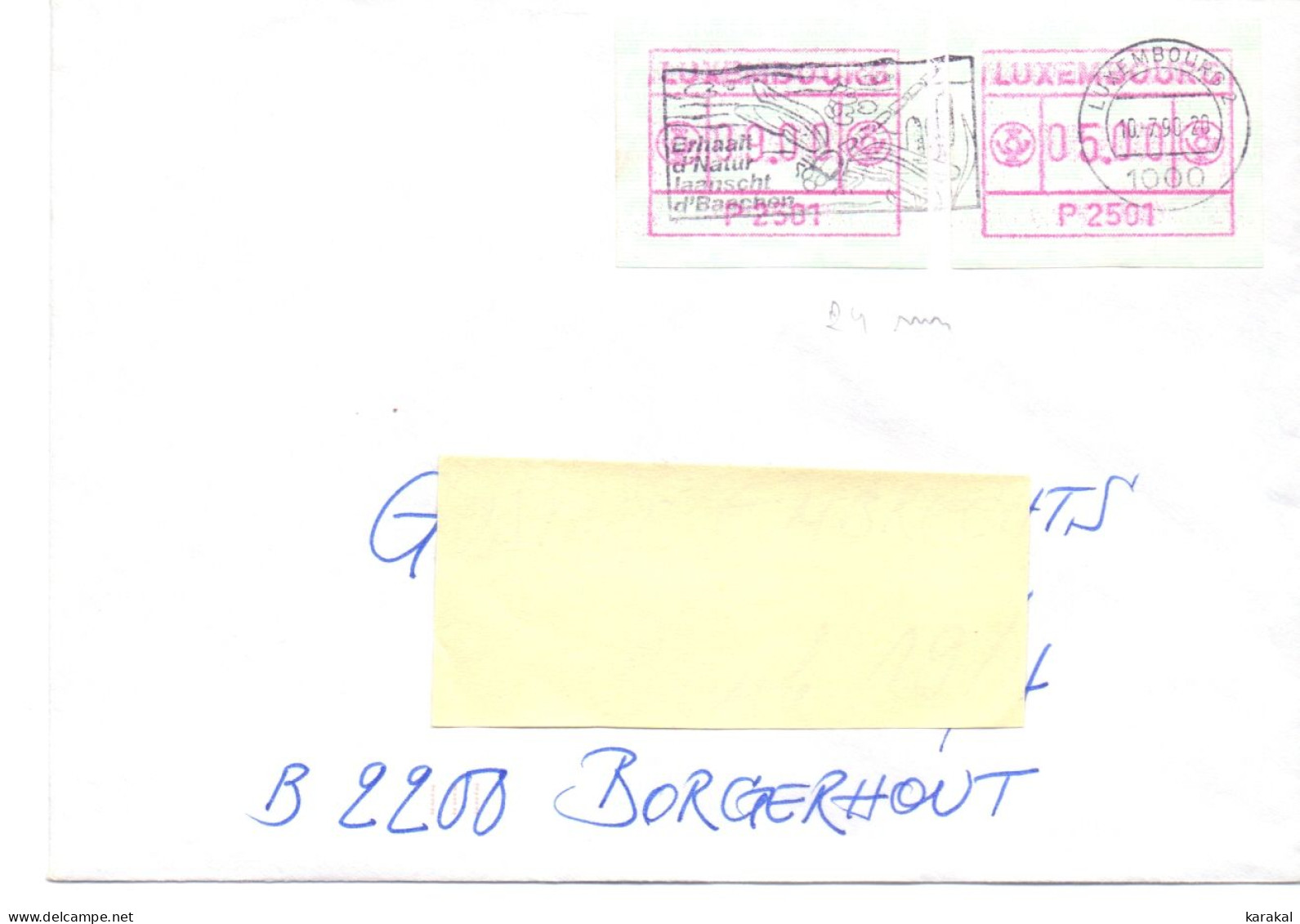 Luxembourg ATM Frama MiNr. 1.1 P2501 Firefly Libellule On Circulated Letter To Borgerhout Belgium 1990 - Postage Labels